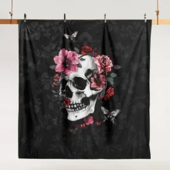 Halloween Floral Skull Duvet Cover Set - Includes Duvet Cover and Pillowcases - Spooky and Festive Design - Soft and Comfortable Fabric - Perfect for Halloween Home Decor