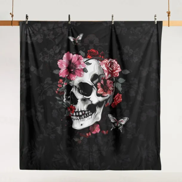 Halloween Floral Skull Duvet Cover Set - Includes Duvet Cover and Pillowcases - Spooky and Festive Design - Soft and Comfortable Fabric - Perfect for Halloween Home Decor