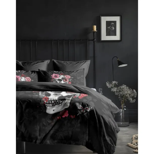 Halloween Floral Skull Duvet Cover Set - Includes Duvet Cover and Pillowcases - Spooky and Festive Design - Soft and Comfortable Fabric - Perfect for Halloween Home Decor