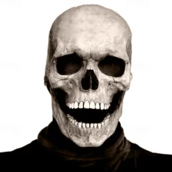 Halloween Full Head Skull Mask,Helmet with Movable Jaw,Scary Realistic Halloween Mask For Adults Costumes,Call of Duty Mask Toy,Halloween Skeleton Decoration