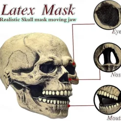 Halloween Full Head Skull Mask,Helmet with Movable Jaw,Scary Realistic Halloween Mask For Adults Costumes,Call of Duty Mask Toy,Halloween Skeleton Decoration