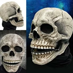 Halloween Full Head Skull Mask Skeleton Mask Halloween Costume Horror Evil Call Of Duty Mask Helmet With Movable Jaw Helmet