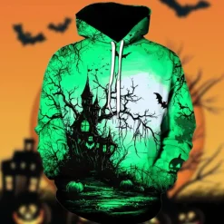 Halloween Ghost Hoodie Pullover Halloween 3D Front Pocket Graphic For Couple's Men's Women's Adults' Halloween Carnival Masquerade 3D Print Party Festival