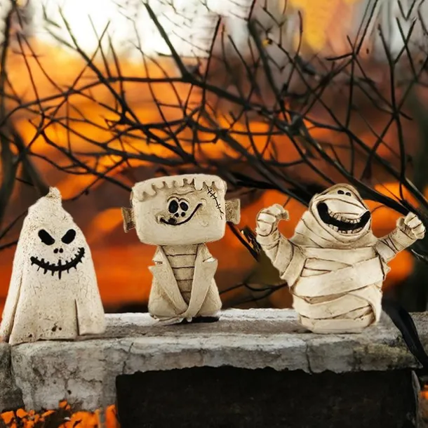 Halloween Ghost Pumpkin Ornament Micro Landscape Ornament Desktop Resin Small Ornament