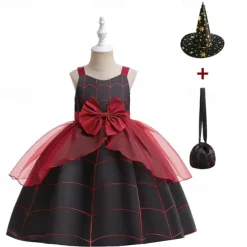 Halloween Girls' 3D Castle Dress Sleeveless Summer Spring Performance Party Birthday Beautiful Halloween Custome Kids 4-12 Years Party Dress Swing Dress A Line Dress Midi Polyester Regular Fit