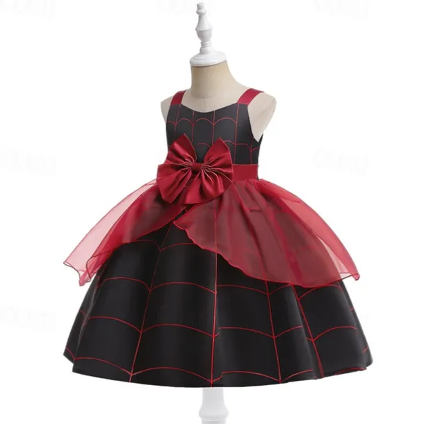 Halloween Girls' 3D Castle Dress Sleeveless Summer Spring Performance Party Birthday Beautiful Halloween Custome Kids 4-12 Years Party Dress Swing Dress A Line Dress Midi Polyester Regular Fit