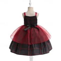 Halloween Girls' 3D Castle Dress Sleeveless Summer Spring Performance Party Birthday Beautiful Halloween Custome Kids 4-12 Years Party Dress Swing Dress A Line Dress Midi Polyester Regular Fit