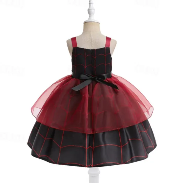 Halloween Girls' 3D Castle Dress Sleeveless Summer Spring Performance Party Birthday Beautiful Halloween Custome Kids 4-12 Years Party Dress Swing Dress A Line Dress Midi Polyester Regular Fit