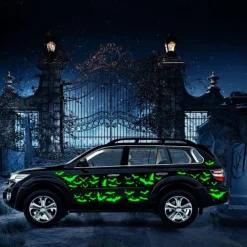 Halloween Glow-in-the-Dark Green Bat PET Stickers Bat Shape Elements