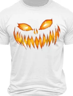 Halloween Grimace Black White Dark Grey T shirt Tee Men's Graphic 100% Cotton Shirt Sports Classic Shirt Short Sleeve Comfortable Tee Summer Spring Fashion Designer Clothing S M L XL XXL