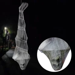 Halloween Hanging Ornament - 6 ft Foam Skeleton in Spider Web - Halloween Decorations Outdoor Yard Party Door Haunted House