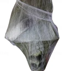 Halloween Hanging Ornament - 6 ft Foam Skeleton in Spider Web - Halloween Decorations Outdoor Yard Party Door Haunted House