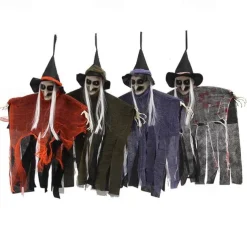 Halloween Hanging Witch with Bendable arms, Hanging Witches Mutil-color Witch for Halloween Outdoor,Lawn, Yard, Patio Decoration, Halloween Haunted House Party Decorations