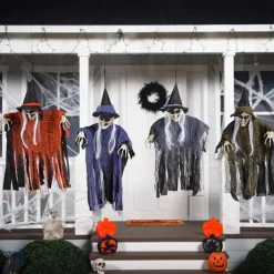 Halloween Hanging Witch with Bendable arms, Hanging Witches Mutil-color Witch for Halloween Outdoor,Lawn, Yard, Patio Decoration, Halloween Haunted House Party Decorations