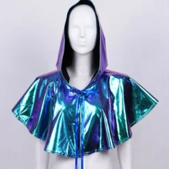 Halloween Hooded Cape Visor Cap Pride Glamorous Metallic Adults' Unisex Halloween Carnival Clubwear Pride Parade Pride Month Easy Halloween Costumes Dress Up