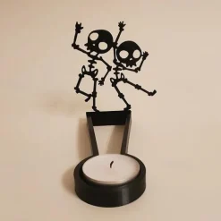 Halloween Horror Candle Holder Metal Decoration Funny Shadow Stand, Halloween Funny Candle Holder Desktop Decoration ( Without Candles )