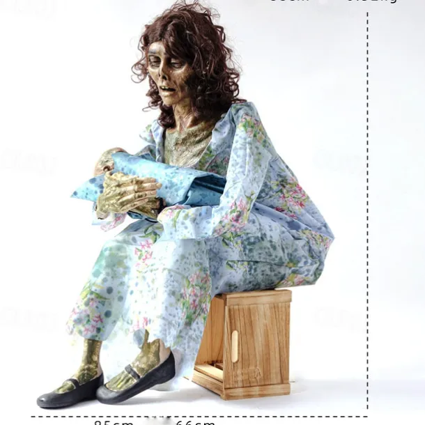 Halloween Horror Decorations Haunted House Escape Room Large Electric Sensory Mechanical Ornaments Baby Rocking Chair