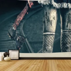 Halloween Horror Hanging Tapestry Wall Art Large Tapestry Mural Decor Photograph Backdrop Blanket Curtain Home Bedroom Living Room Halloween Decorations