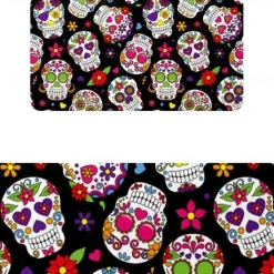 Halloween Kitchen Mats, 2PCS Kitchen Rugs, Cushioned Anti Fatigue Kitchen Mats for Floor, Non-Slip Standing Desk Mat, Waterproof Kitchen Rug Set for Kitchen, Floor, Office