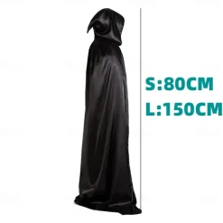 Halloween Loose Hooded Cape Adult Women Men Unisex Long Cloak Black Costume Dress Coats Gifts Children Adult for Halloween Party