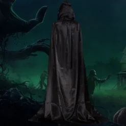 Halloween Loose Hooded Cape Adult Women Men Unisex Long Cloak Black Costume Dress Coats Gifts Children Adult for Halloween Party