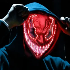 Halloween Mask LED Purge Light Up With Lighting Deadpool Mask Scary Costume for Carnival Cosplay Party Easy Halloween Costumes