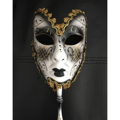 Halloween Mask Venetian Mask Mask On a Stick Carnival Mask Adults' Unisex Halloween Carnival Mardi Gras Party Evening Wear Masquerade Prom Easy Halloween Costumes Dress Up