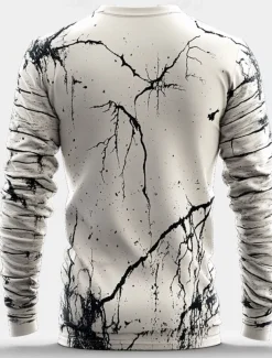 Halloween Men's Cool Skulls T shirt Long Sleeve T shirt 3D Print Crew Neck Shirt Designer Horror Street Casual Daily White Summer Spring Fall Clothing Apparel S M L XL XXL XXXL