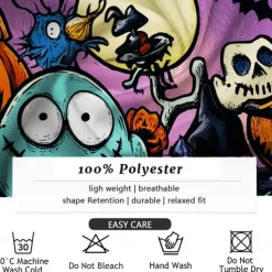 Halloween Men's Pumpkin Grimace Halloween Costumes Button Up Shirt Long Sleeve Casual Dark Party Evening Wear Fall Winter Spring & Summer Shirt Collar Button Up 3D Print Multi Color