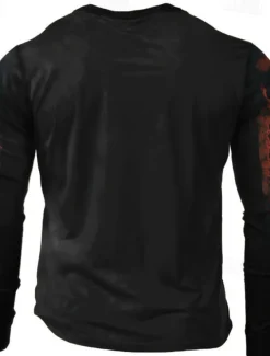 Halloween Men's Werewolf T shirt Long Sleeve T shirt 3D Print Crew Neck Shirt Designer Retro Vintage Street Casual Daily Black Summer Spring Fall Clothing Apparel S M L XL XXL XXXL