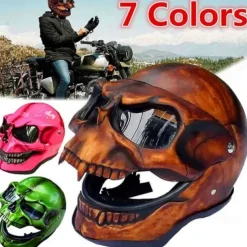 Halloween Motorcycle Skull Mask Skull Skeleton Visor With Adjustable Skeleton Helmets Motorcycle For Young People