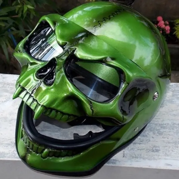 Halloween Motorcycle Skull Mask Skull Skeleton Visor With Adjustable Skeleton Helmets Motorcycle For Young People