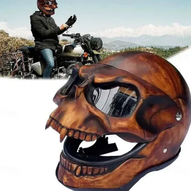 Halloween Motorcycle Skull Mask Skull Skeleton Visor With Adjustable Skeleton Helmets Motorcycle For Young People