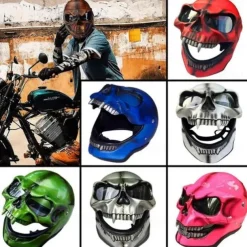 Halloween Motorcycle Skull Mask Skull Skeleton Visor With Adjustable Skeleton Helmets Motorcycle For Young People