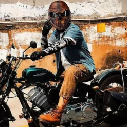 Halloween Motorcycle Skull Mask Skull Skeleton Visor With Adjustable Skeleton Helmets Motorcycle For Young People