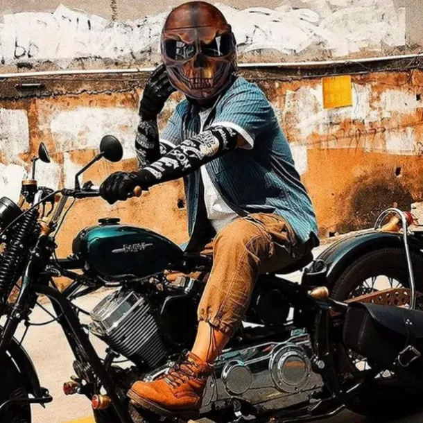 Halloween Motorcycle Skull Mask Skull Skeleton Visor With Adjustable Skeleton Helmets Motorcycle For Young People