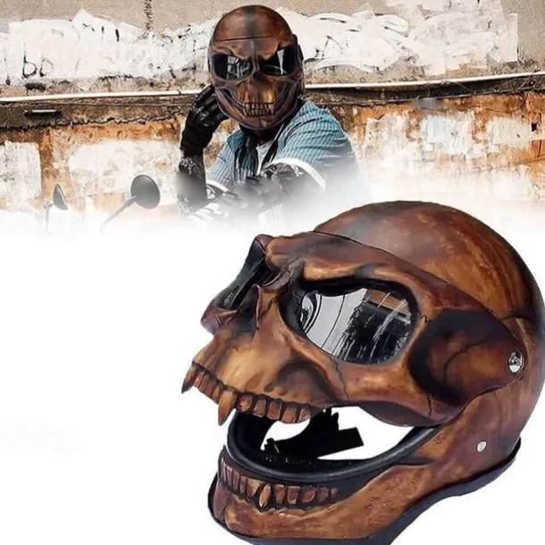 Halloween Motorcycle Skull Mask Skull Skeleton Visor With Adjustable Skeleton Helmets Motorcycle For Young People