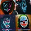 Halloween Neon Mask Led Mask Masque Masquerade Party Masks Light Glow In The Dark Funny Masks