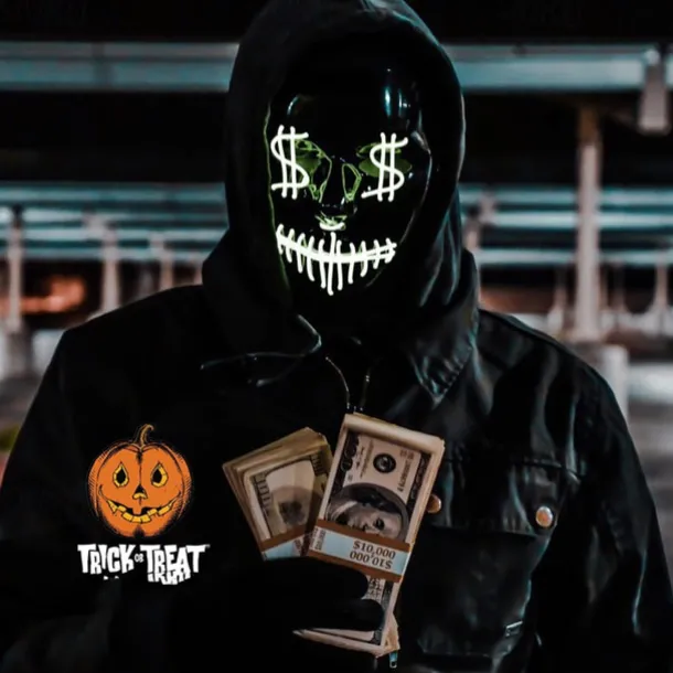 Halloween Neon Mask Led Mask Masque Masquerade Party Masks Light Glow In The Dark Funny Masks