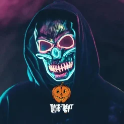 Halloween Neon Mask Led Mask Masque Masquerade Party Masks Light Glow In The Dark Funny Masks