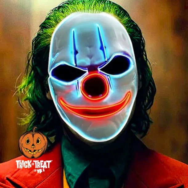 Halloween Neon Mask Led Mask Masque Masquerade Party Masks Light Glow In The Dark Funny Masks