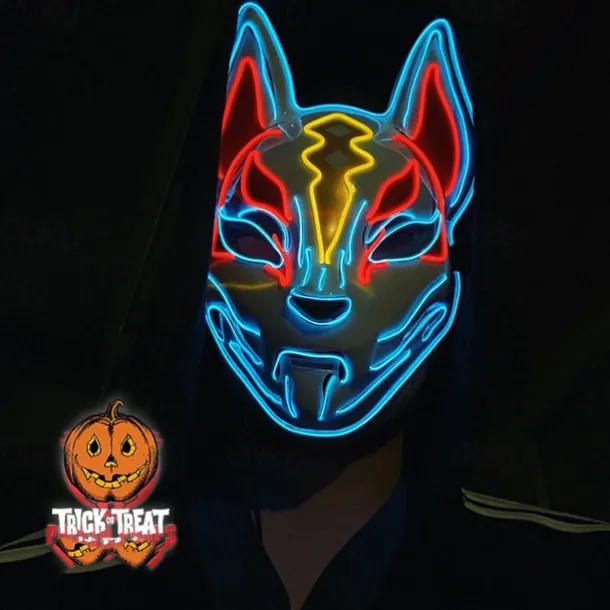 Halloween Neon Mask Led Mask Masque Masquerade Party Masks Light Glow In The Dark Funny Masks