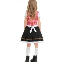Halloween Oktoberfest Dress Costume Dirndl Oktoberfest / Beer Bavarian Cosplay Costume Wiesn Wiesn Girls' Carnival Party / Evening Traditional Style Cloth Dress Apron