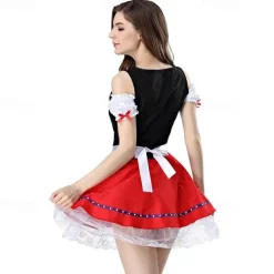 Halloween Oktoberfest Dress Blouse / Shirt Dirndl Maid Bavarian Couple German Munich Traditional Costume Dress Wiesn Women's Traditional Style Cloth Dress