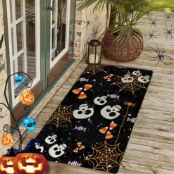 Halloween Pumpkin Area Rug Kitchen Rug Mat Non-Slip Oil Proof Floor Mat Livingroom Rug Indoor Outdoor Mat Bedroom Decor Bathroom Mat Entrance Rug Door Mat