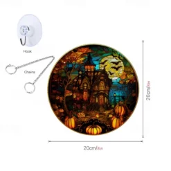 Halloween Pumpkin Crow Castle Acrylic Hanger Window Home Decoration Hanger