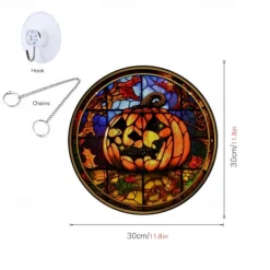 Halloween Pumpkin Crow Castle Acrylic Hanger Window Home Decoration Hanger