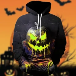 Halloween Pumpkin Hoodie Pullover Halloween 3D Front Pocket Graphic For Couple's Men's Women's Adults' Halloween Carnival Masquerade 3D Print Party Festival