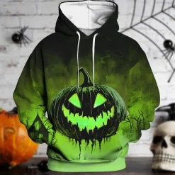 Halloween Pumpkin Hoodie Pullover Halloween 3D Front Pocket Graphic For Couple's Men's Women's Adults' Halloween Carnival Masquerade 3D Print Party Festival