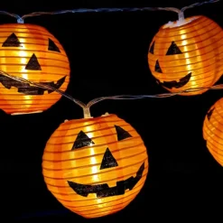 Halloween Pumpkin Lantern String Lights 2m 10LEDs Jack O Lantern Pumpkin Lamp for Halloween Party Garden Home Balcony Outdoor DIY Decor Light